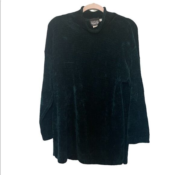 Eileen Fisher Vintage Green Velvet Sweater - Picture 1 of 4